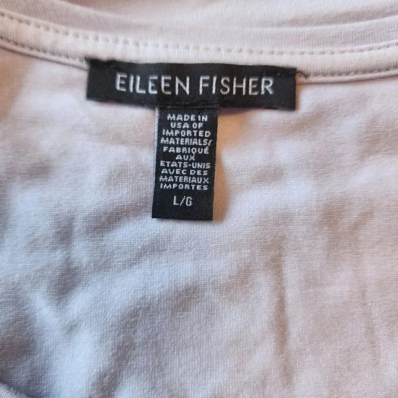 Eileen Fisher Top Women's Size Large Purple Short Sleeve Stretch Pullover - Picture 4 of 6
